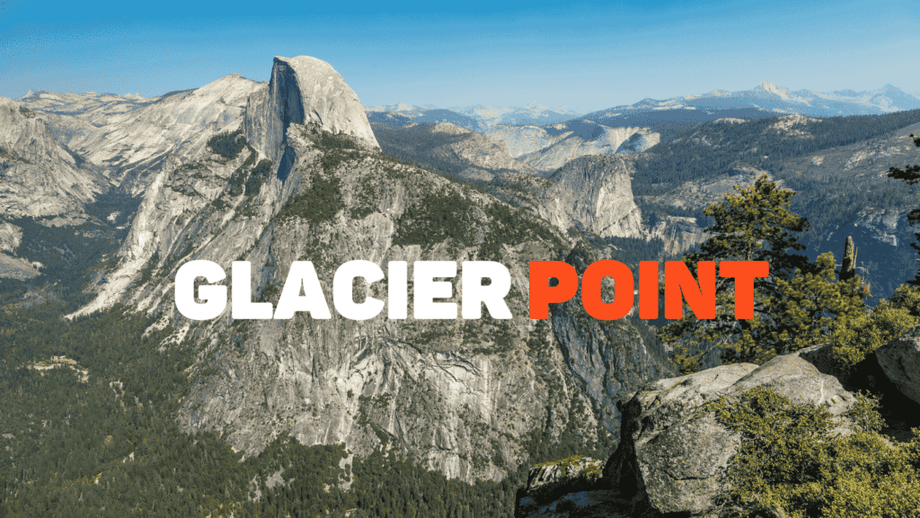 Half Dome and Yosemite Valley at sunset from Glacier Point overlook